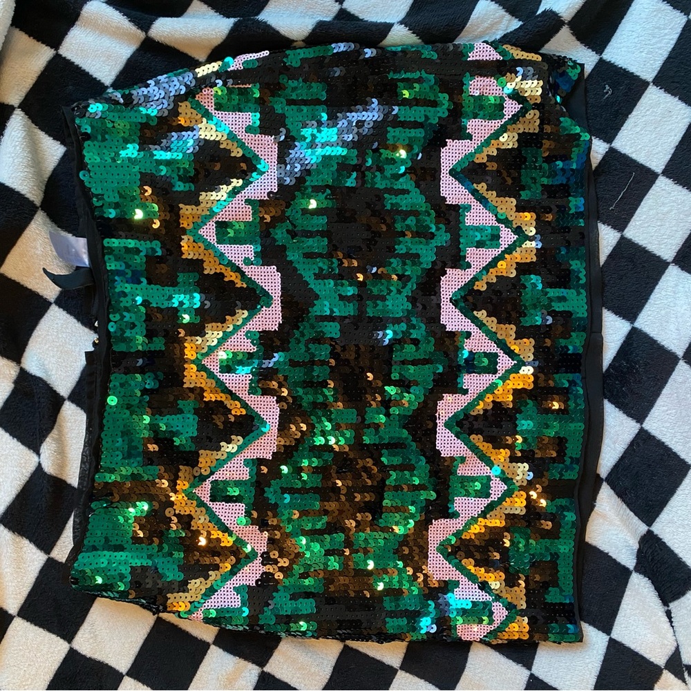 Sequin Aztec Pattern H&M miniskirt